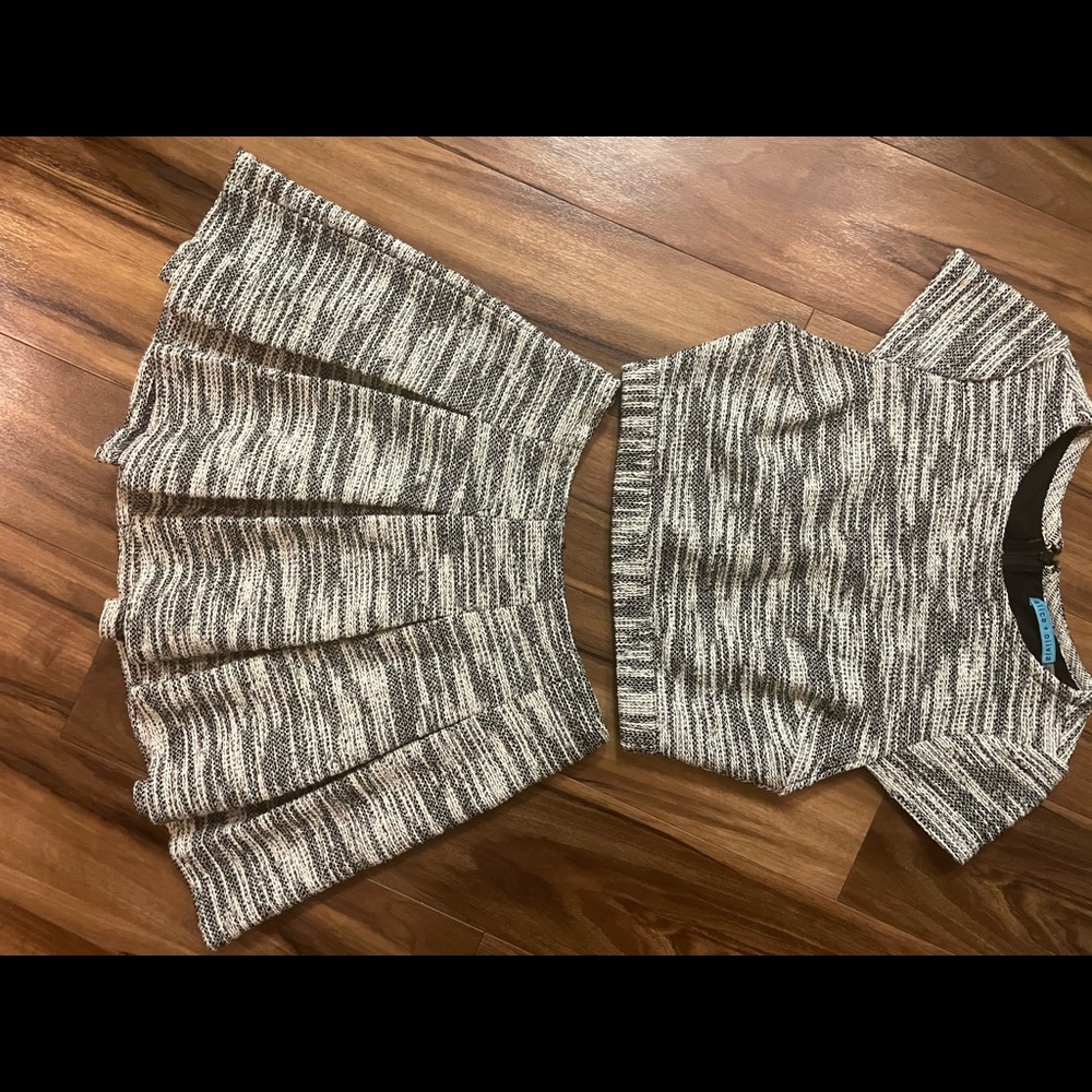 Two piece Alice and Olivia crop top and skirt